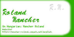 roland mancher business card